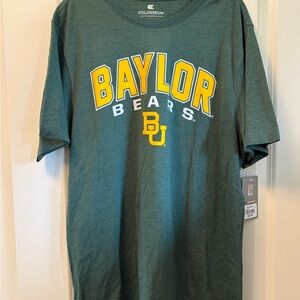 NWT Colosseum Baylor Bears Green Tee with Yellow & White Logo